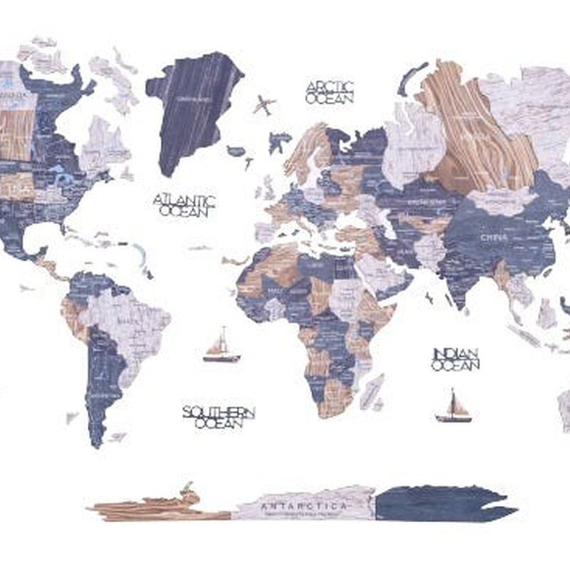 2d Wooden World Map Mystery S ENJOY THE WOOD-image 1