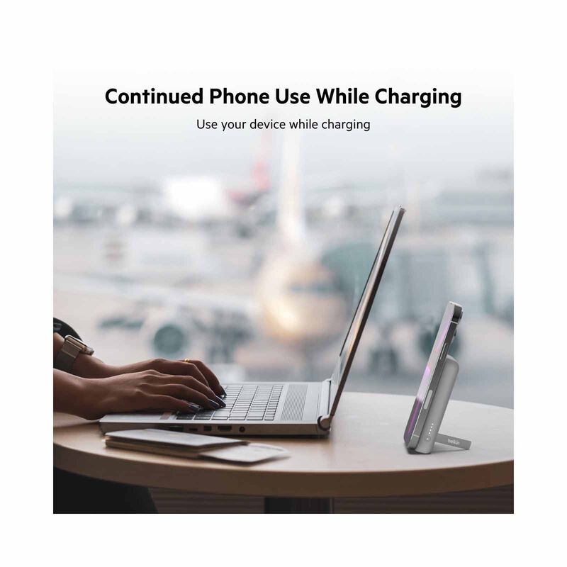 BELKIN Boostcharge Magnetic Wireless Power Bank 5k + Stand White BPD004BTWT-image 8
