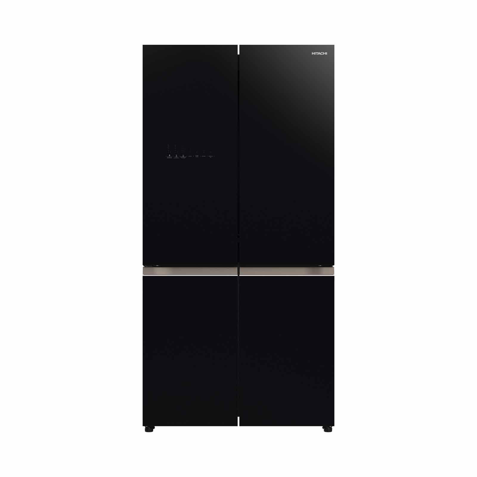 Shop HITACHI 4 Door French Bottom Fridge (569l) (glass Clear Black