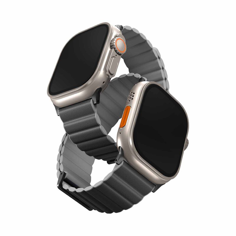 UNIQ Revix Premium Edition Reversible Magnetic Apple Watch Strap 49/45/44/42mm - Charcoal (charcoal/ash G UNIQ-45MM-REVPCHRAGRY-image null