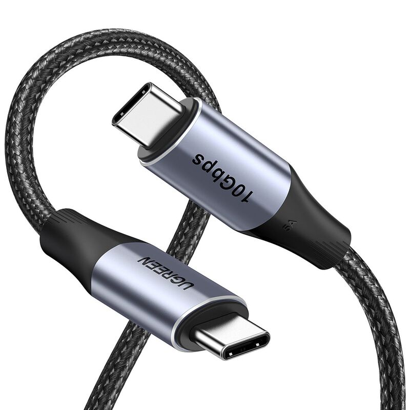 UGREEN Usb-c 3.1 M/m Gen2 5a Cable With Braided 1m (black), 240w & 10gbps 80150-image 3