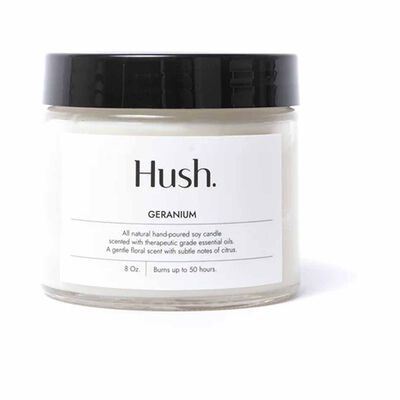 HUSH CANDL Candle - 8oz GERANIUM