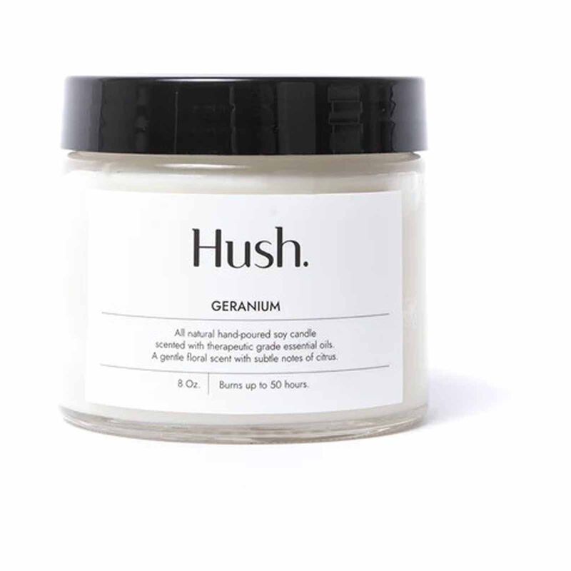 HUSH CANDL Candle - 8oz GERANIUM-image 1