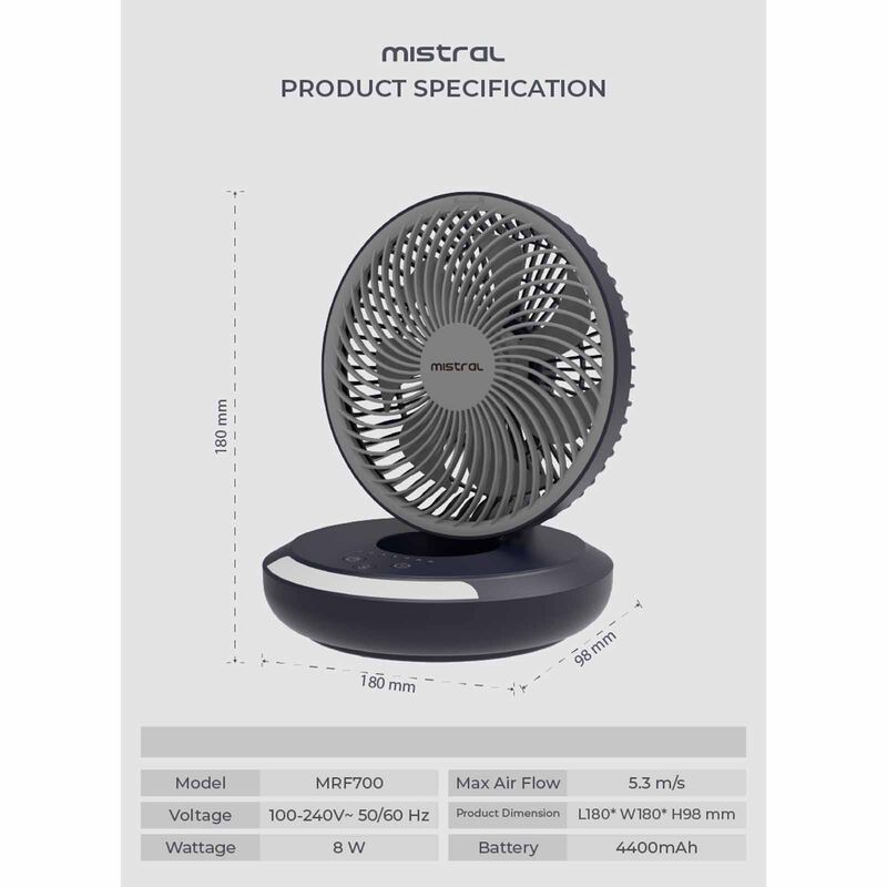 MISTRAL 6 In Bldc Foldable Desk Fan MRF700-image 3