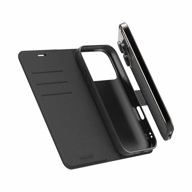 N.BRANDZ Folio Leather Wallet Case For Iphone 17 Pro-black N-FOLIO-IP17P-BK-image 5