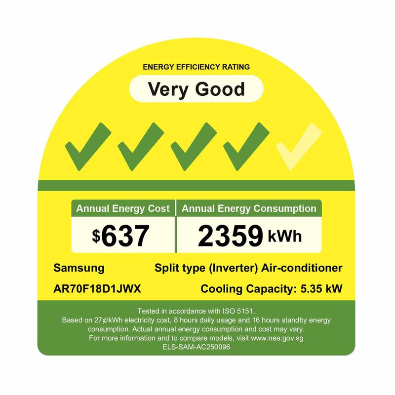 SAMSUNG Samsung Windfree Single Split Aircon -18k AR70F18D1JWNSP/AR70F18D1JWXSP-image 2