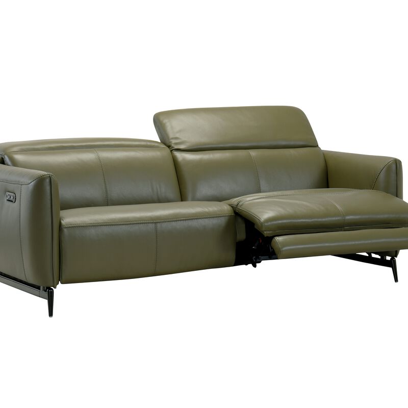 3rr Seater (fl) C15 Green Full Leather Sofa VERDA-image 3