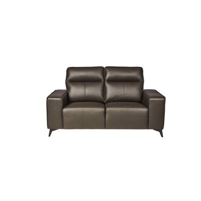 SOLOTTI 2 Seater (hl) Dk Brown Half Leather Sofa EMMALINE