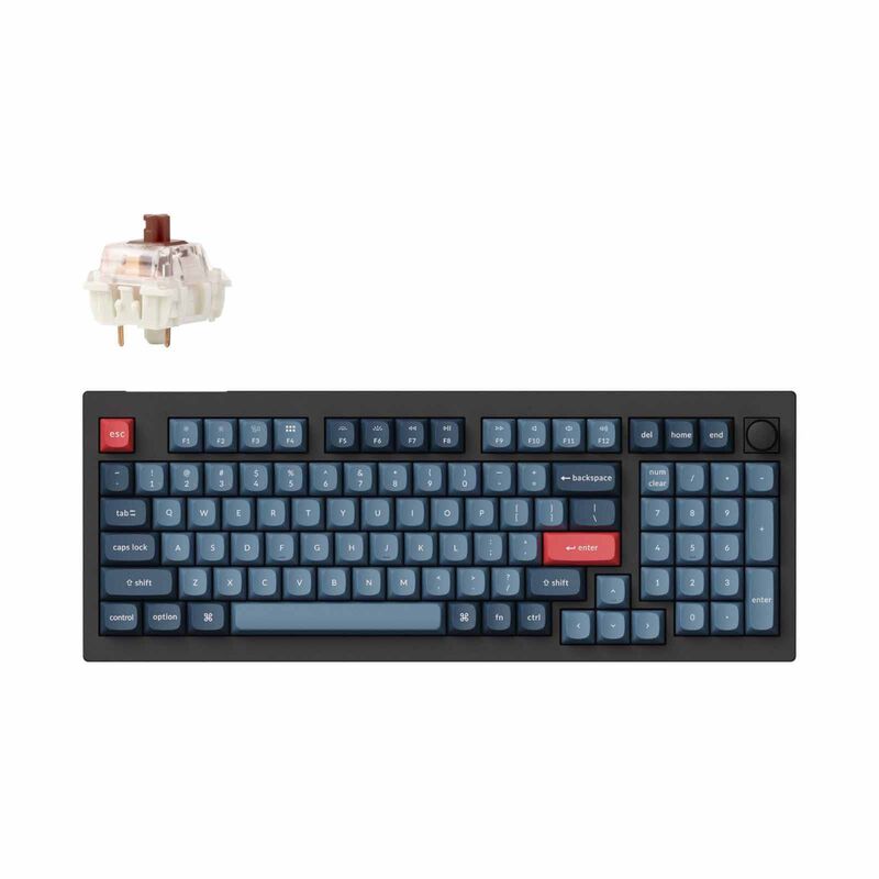 KEYCHRON V5 Max 96 Percent 100 Key Carbon Black Knob Brown Switch, Rgb Hot-swap Gateron Jupiter Switch KYCN-V5M-D3-image 1