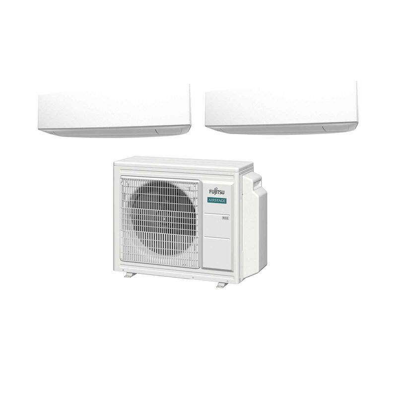 FUJITSU Fujitsu Designer White 24k Condenser System 2 (9000btu X 1, 12000btu X 1) AOAH24CBTA3 + ASAH09CETA-B/ASAH12CETA-B-image 1