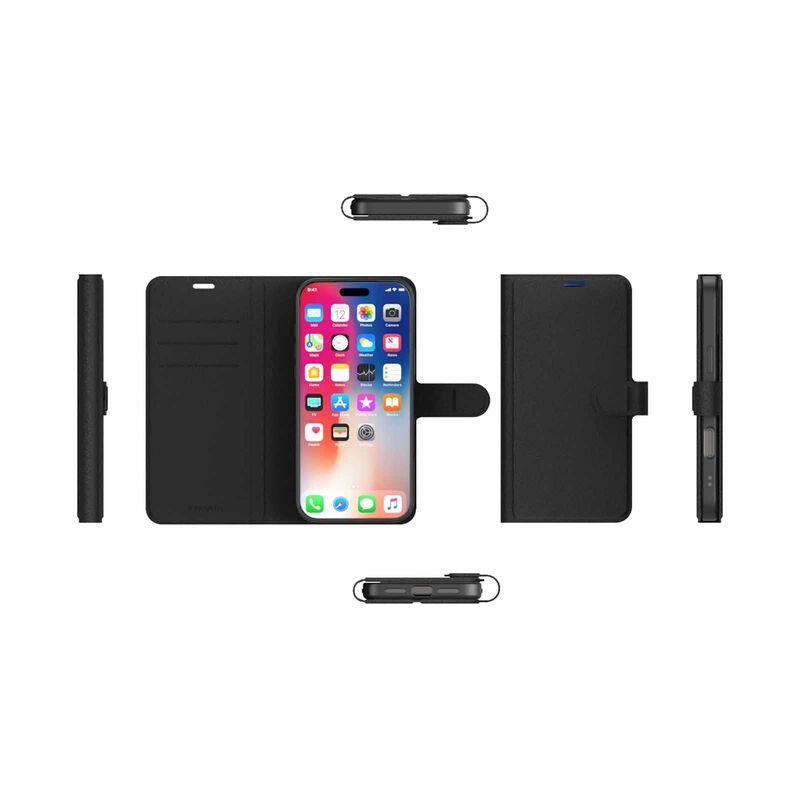 N.BRANDZ Folio Leather Wallet Case For Iphone 17 Pro Max-black N-FOLIO-IP17PM-BK-image 5
