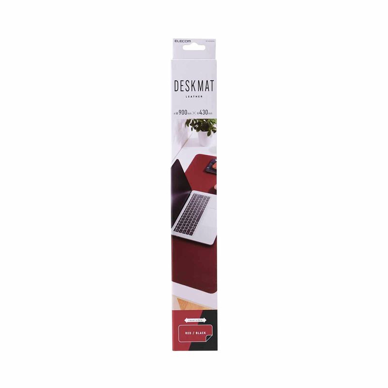 ELECOM Soft Leather Double Sided Large Desk Mat Red/black MP-DM05BKRD-image 3