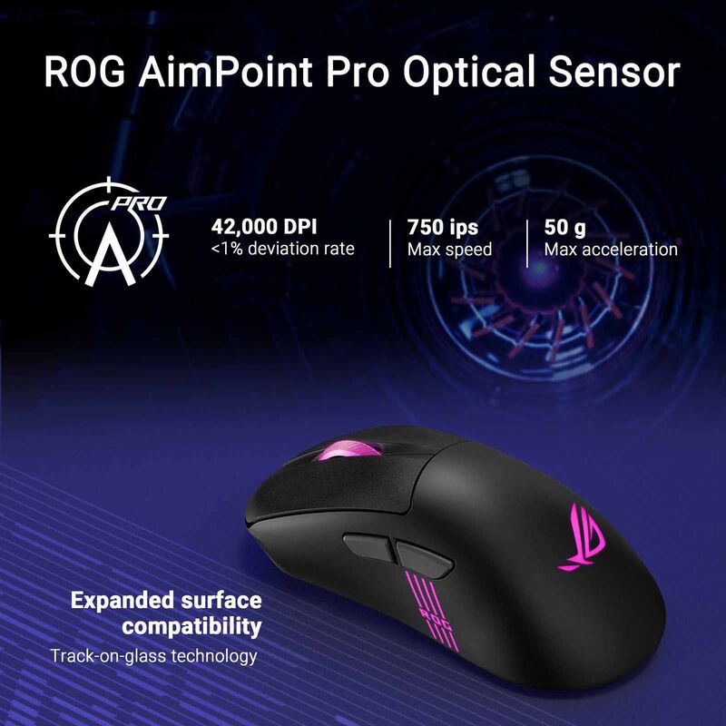 ASUS Rog Keris Ii Origin Wireless Gaming Mouse Black P722 - ROG KERIS II ORIGIN BLK-image 8