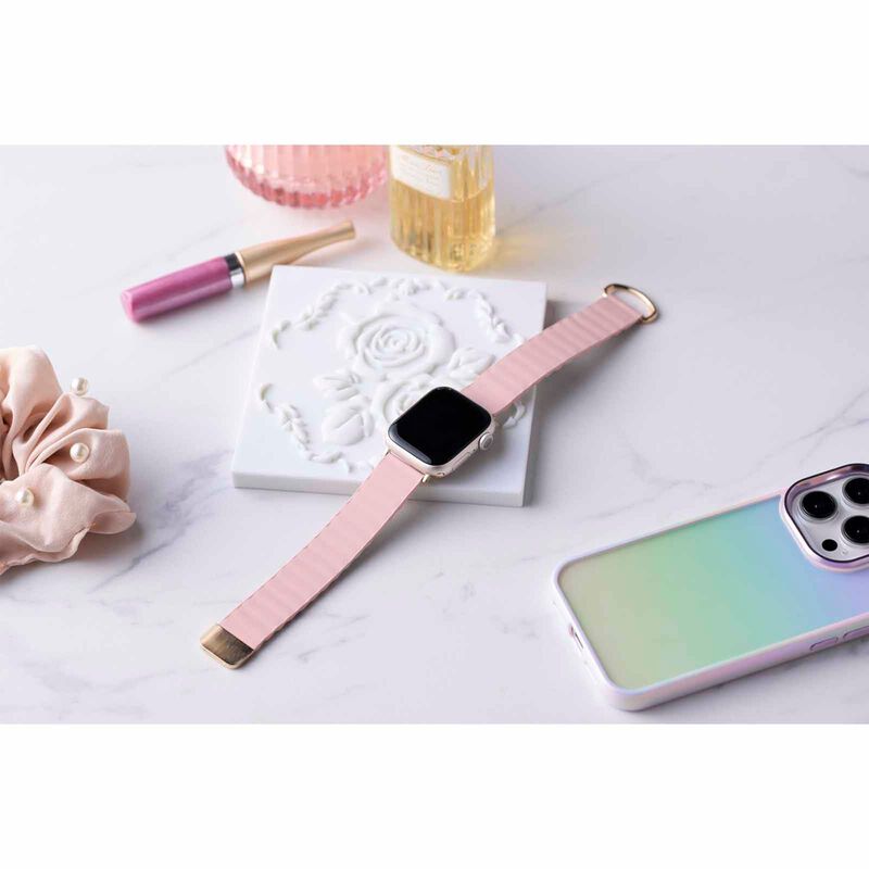 ELECOM Magnetic Soft Leather Apple Watch Band 41/40/38mm (pink) AW-41BDLMAGPN-image 6