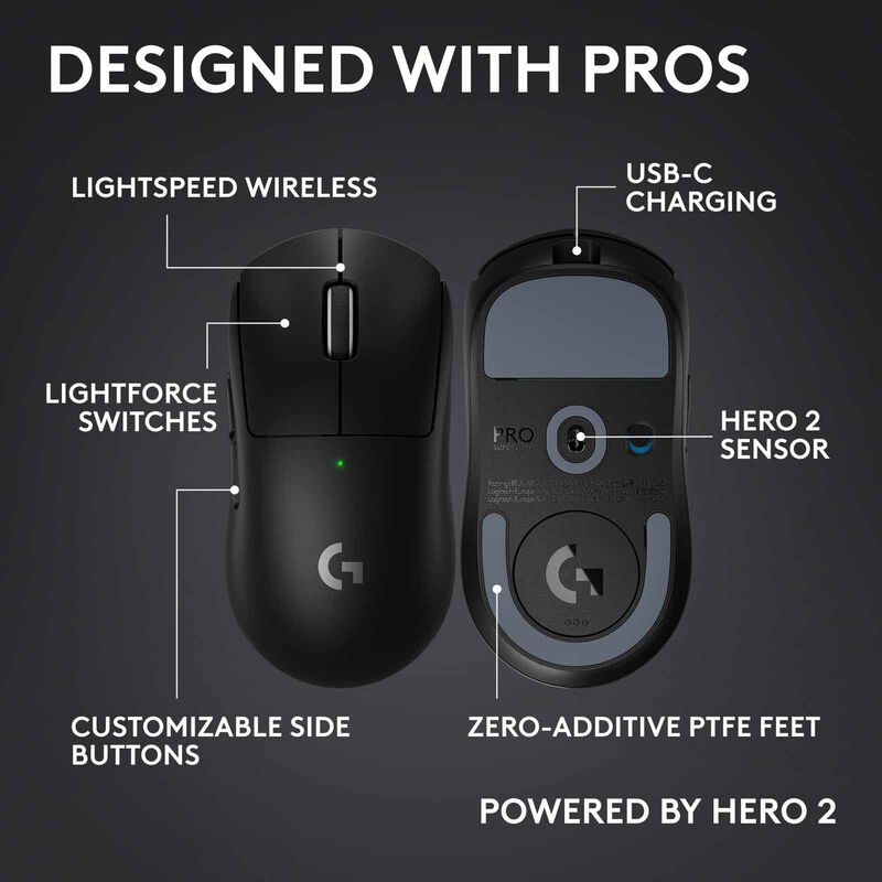 LOGITECH G Pro X Superlight 2c Gaming Mouse - Black 910-007533-image 19