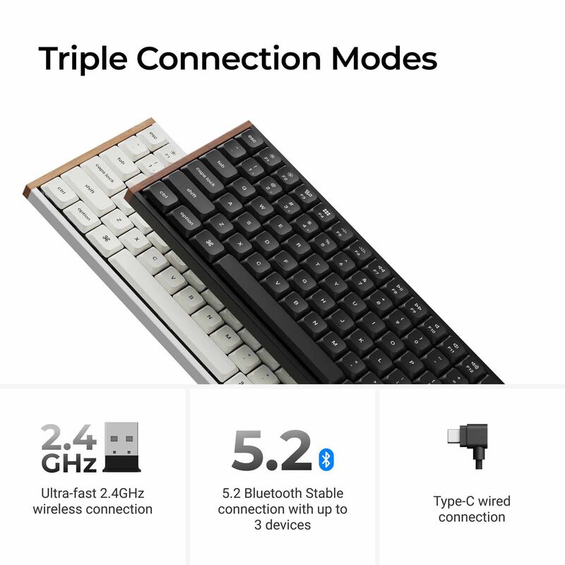 KEYCHRON K3 Ultra 8k 75% 84 Keys White Rgb Hot-swap Milk Pom Banana Switch KYCN-K3U-Q4Z-image 9