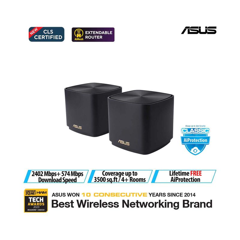 ASUS Ax3000 Dual-band Wifi6 Mesh System 2 Pack - Black XD5 B-2-PK-image null