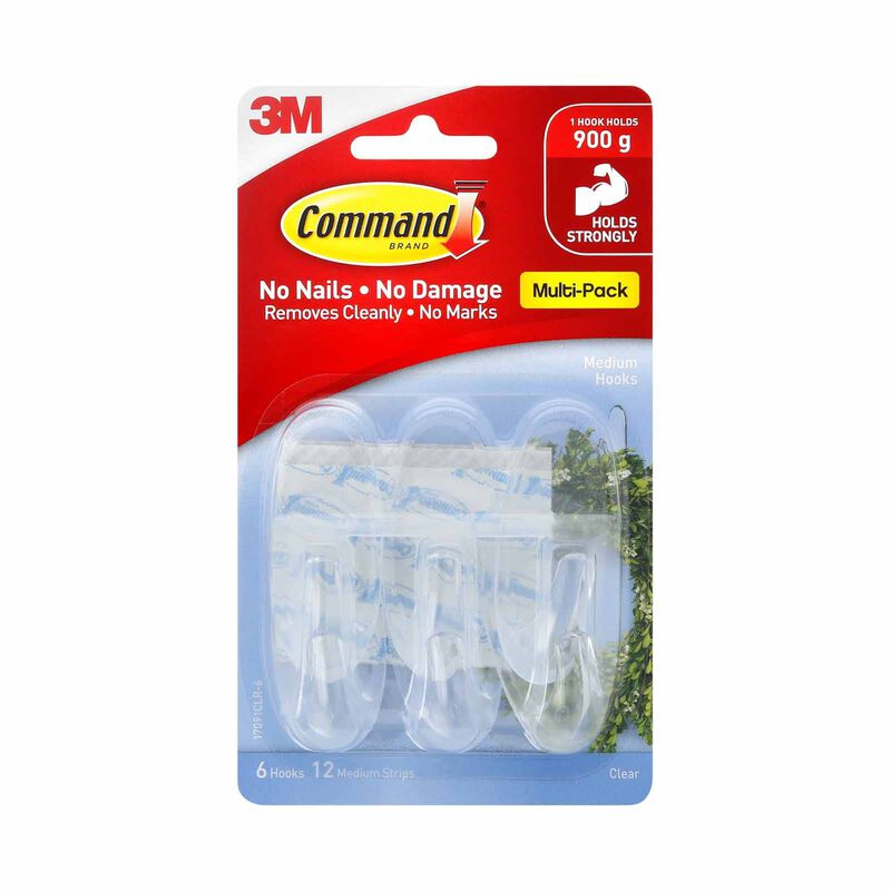 3M COMMAND Med Clear Hooks Value Pack 17091CLR-VP-image null