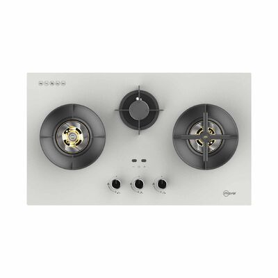 MAYER 88cm 3 Burner Gas Hob - Matte White (lpg/pub) (exclude Installation) MGH388HI-MWH