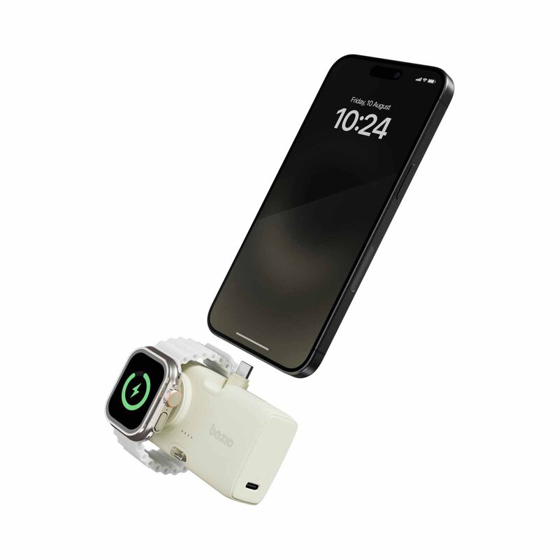 ENERGEA 2 In 1 5000mah Foldable Usb-c/lightning Pin Powerbank With Apple Watch Charger Pistachio GPW-KODA-GRN BAZIC GOPOWER KODA-image 2