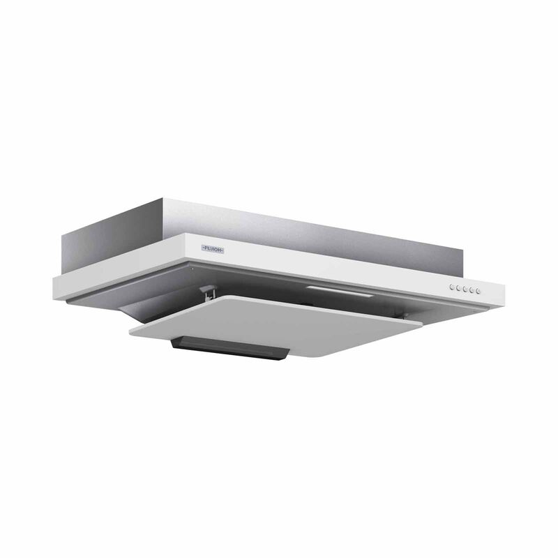 FUJIOH 90cm Made In Japan Slim Hood - Texture White & Silver Metallic (exclude Installation) FR-FS2290RP XWSM-image 2