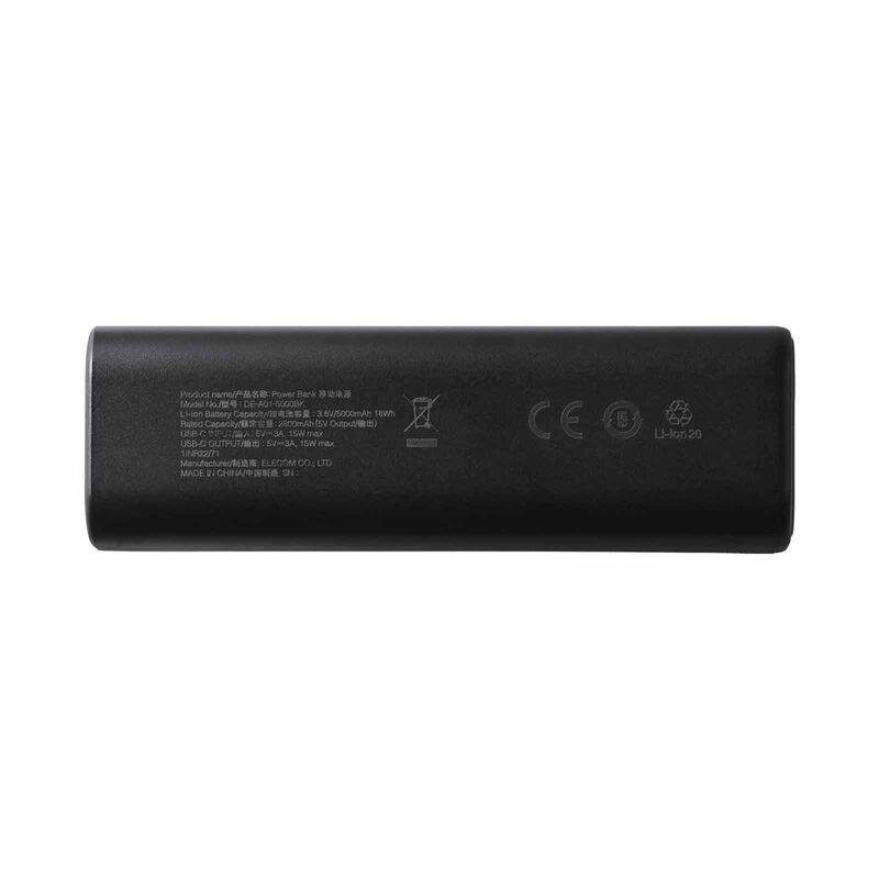 ELECOM Ccc Compact Power Bank 5000mah 15w 1c DE-A01-5000BK-image 2
