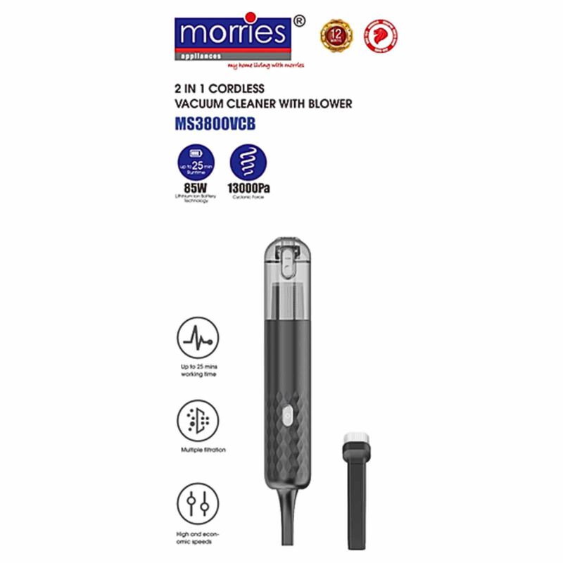 MORRIES Bldc Mini Vaccum Cleaner With Blower MS-3800VCB-image 3