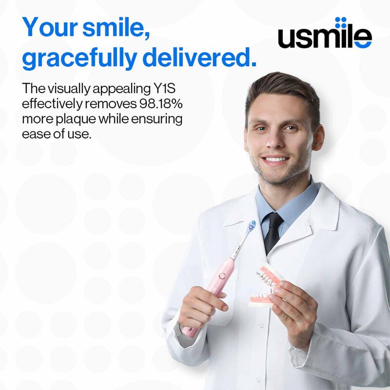 USMILE Sonic Electric Toothbrush - Honey Pink Y1S - HONEY PINK-image 2