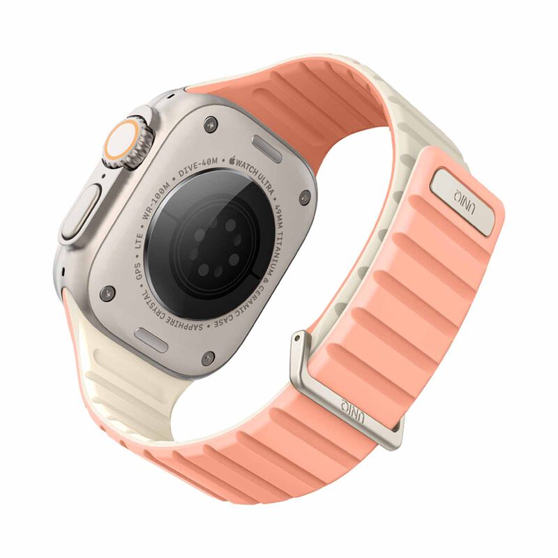 UNIQ Revix Evo Reversible Magnetic Apple Watch Strap 49/45/44/42mm - Crepe (crepe Pink/ivory) UNIQ-49MM-REVECPNKIVY-image 3
