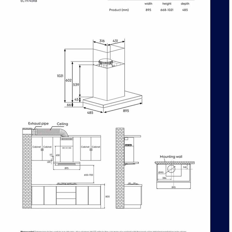 ELECTROLUX Wall Mount Chimney Hood - Stainless Steel (exclude Installation) ECT9645XB-image 7