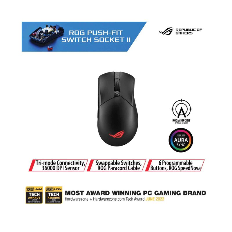 ASUS P711 Gladius Iii Wireless Aimpoint Gaming Mouse (black) ROG GLADIUS III WIRELESS AIMPOINT-image 1