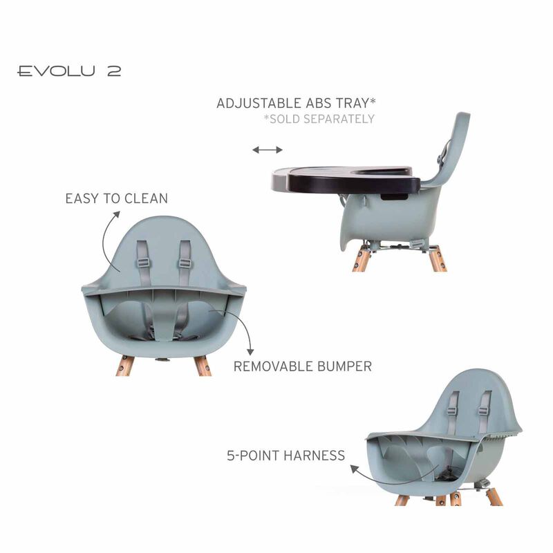 CHILDHOME High Chair - Natural Mint (online) EVOLU 2-image 2
