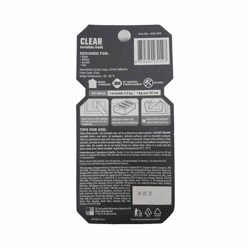 3M SCOTCH Scotch Clear Double-sided Mounting Tape 410-s19, 19mmx1.5m 410-S19-image 2