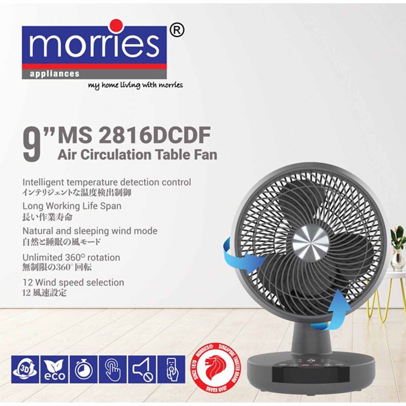 MORRIES 9 In Dc Circulator Desk Fan -grey MS-2816DCDF-GREY-image 2