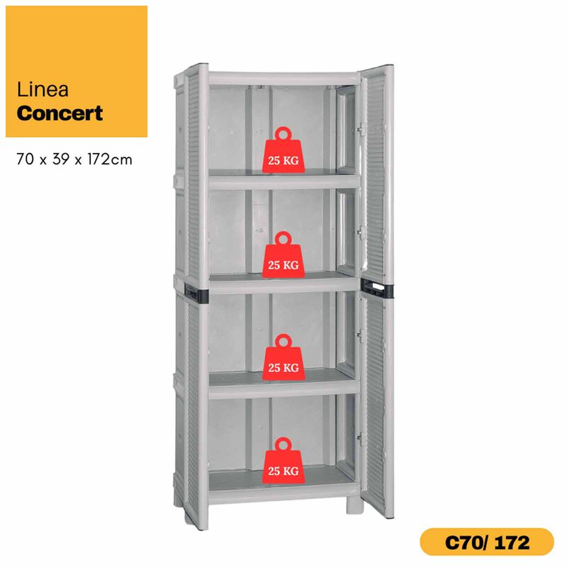 ARTPLAST Linea Concert Tall Wide Utility Cabinet 70x39x172cm CONCERT-image 5