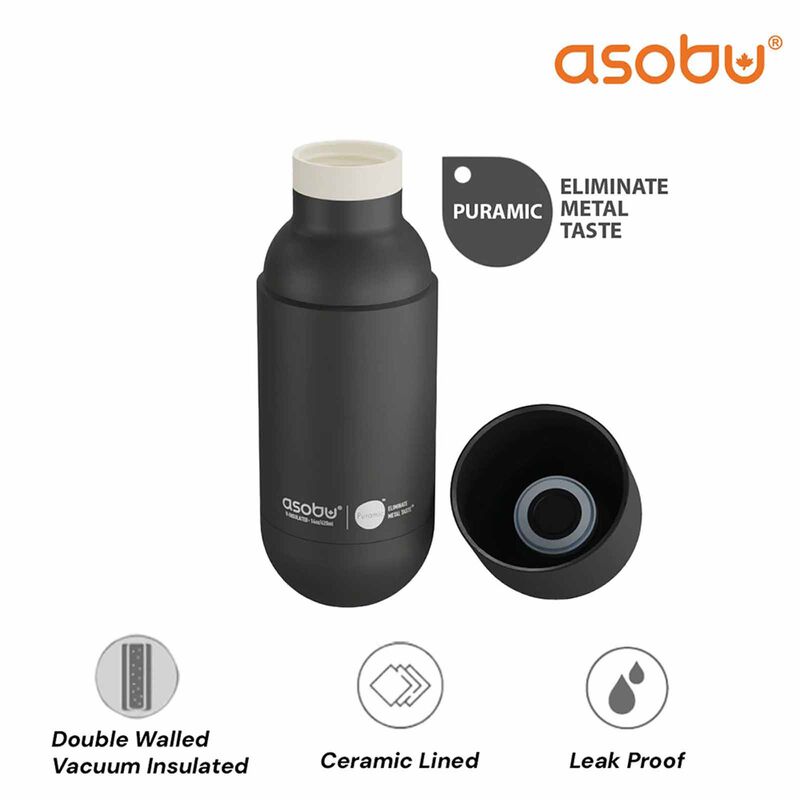 ASOBU Puramic Orb Water Bottle Black 420ml ASBV30BK-image 5