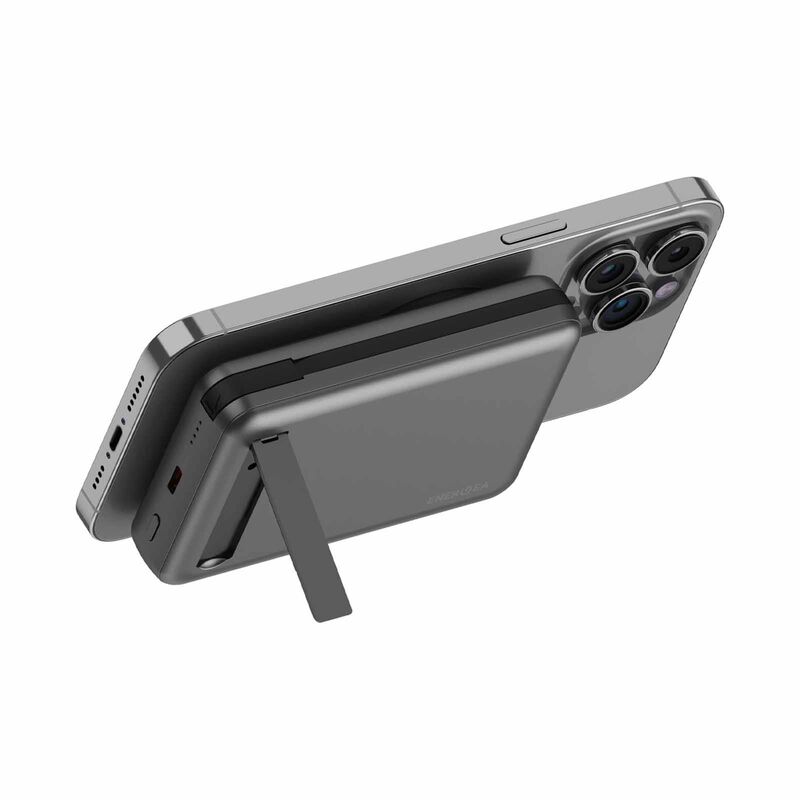 ENERGEA Magpac Pro Plus, 10000mah Magsafe Compatible Qi2 Power Bank With Built-in Cable And Stand - Gunmetal MP-PROPLUS-GUN-image 5