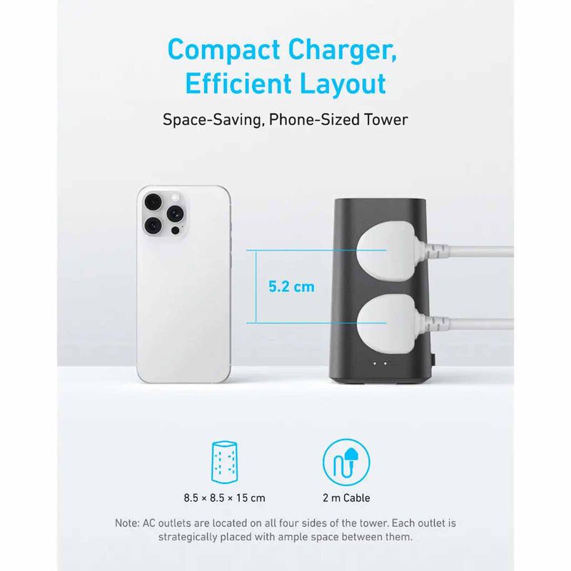 ANKER Tower Extension 12-in-1 Power Strip 20w 8plug A9185 A9185K11-image 7
