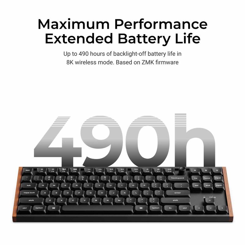 KEYCHRON K1 Ultra 8k 80% 87 Keys Black Knob Rgb Hot-swap Milk Pom Banana Switch KYCN-K1U-H4-image 7