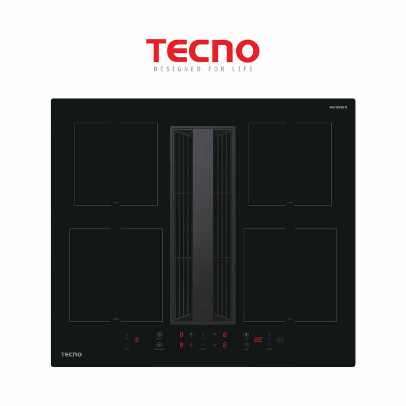 TECNO 60cm 4 Zone Induction Hob & Hood All In One TIR 6040-LF-image 1