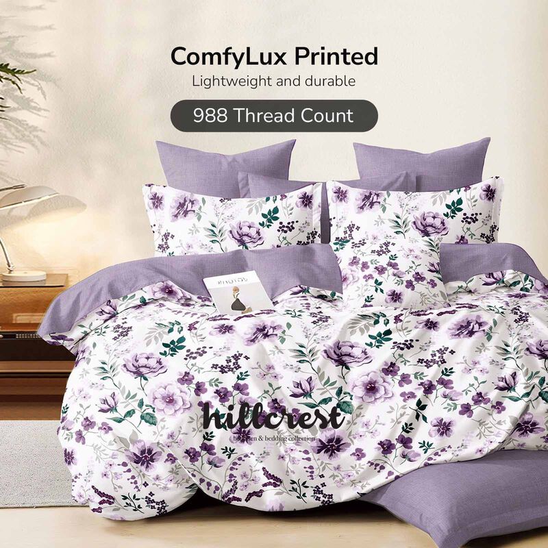HILLCREST Hillcrest I Comfylux Printed 988tc I Amethystbloom Single Fitted Sheet ( Oe ) 7467 - A I S I FS I AMETHYSTBLOOM-image 1