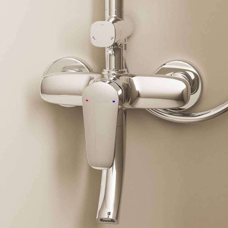 BRAVAT Bravat Source Single Leaver Wall Mounted Shower Set With Spout Brass Body - Exclude Installation F6173218CP-A-ENG-image 4