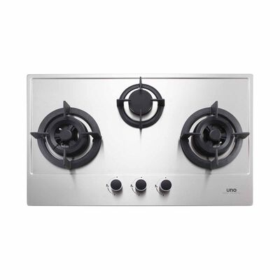 UNO 75cm 3 Burner Stainless Steel Hob, Battery Operated Ignition US-7903TRSV