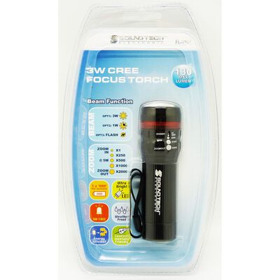 SOUNDTEOH 3w Cree Focus Toch Light FL-1350
