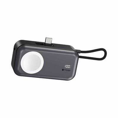 MAZER Pocketmini 5000mah/built-in Cable+apple Watch Charging+stand/pd20w Power Bank - Black M-POCKET5.0W-BK