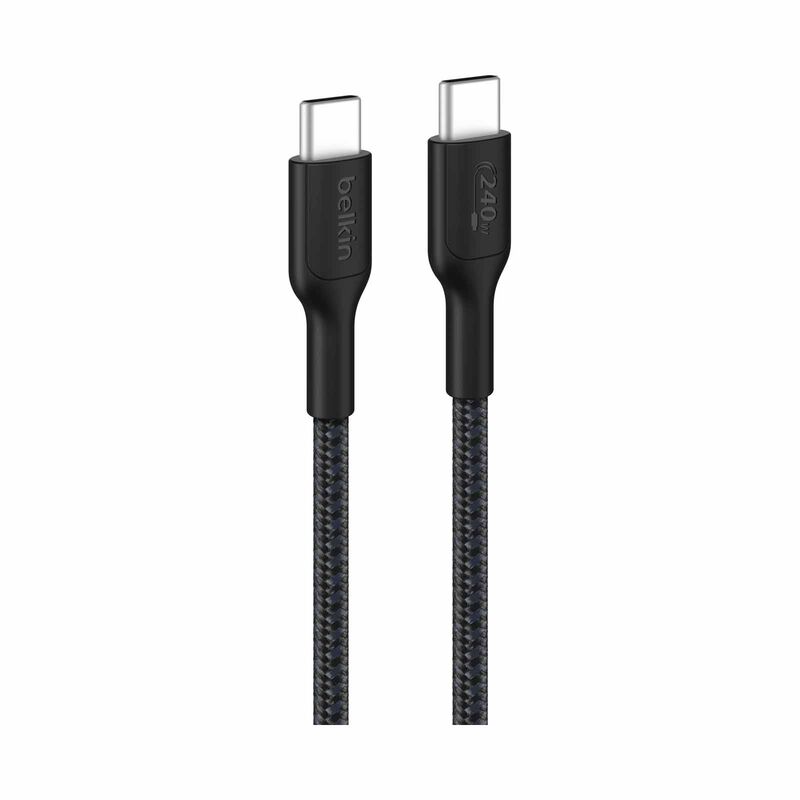 BELKIN Usb-c - Usb-c Cable 240w 2.0, Braided Pcr, 1m, Black CAB025FQ1MBK-image 1