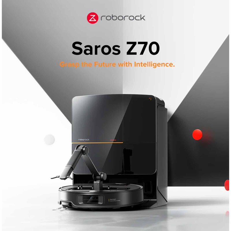 ROBOROCK Robotic Wet & Dry Vacuum Cleaner With Water Tank - Black SAROS Z70 - BLACK-image 4