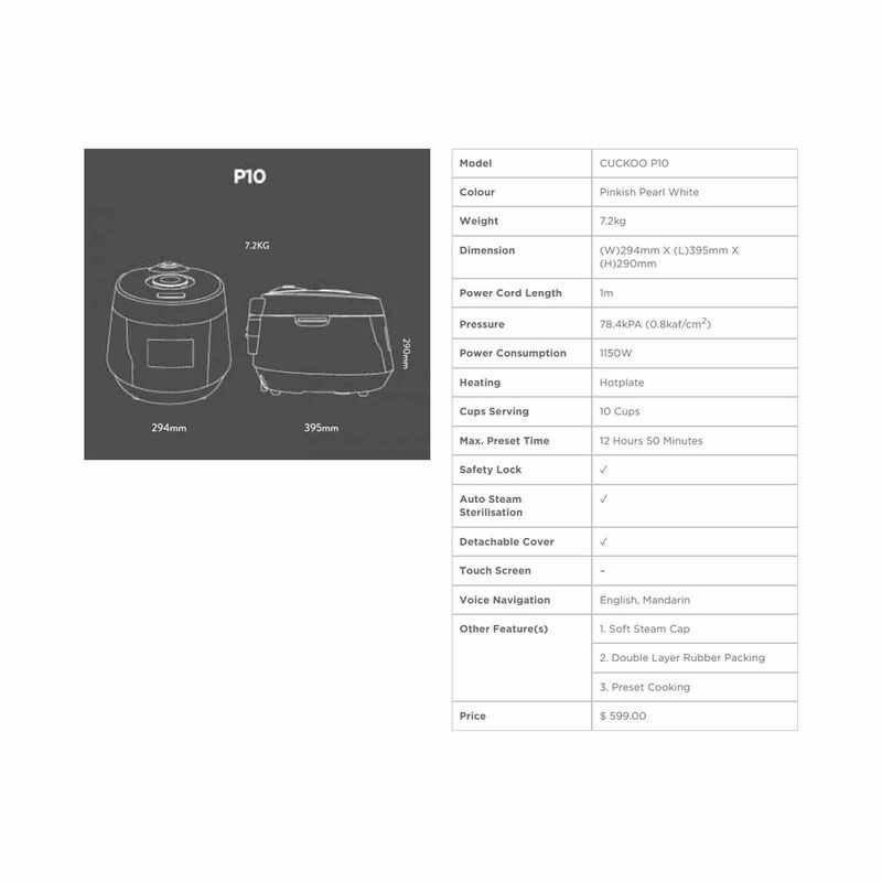 CUCKOO Pressure Multi-cooker (5.0l) CRP-P1012F-image 6