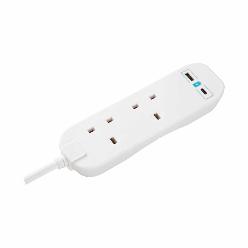 MASTERPLUG 2 Socket 2m Extension Lead W Usb A+c BTGUAC102N-image 9