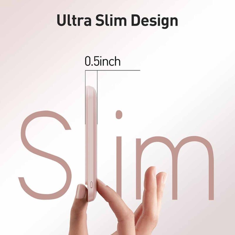 IWALK Powergrip Slim Magnetic Wireless Powerbank 5000mah For Iphone Pink MXB008-013A-image 7